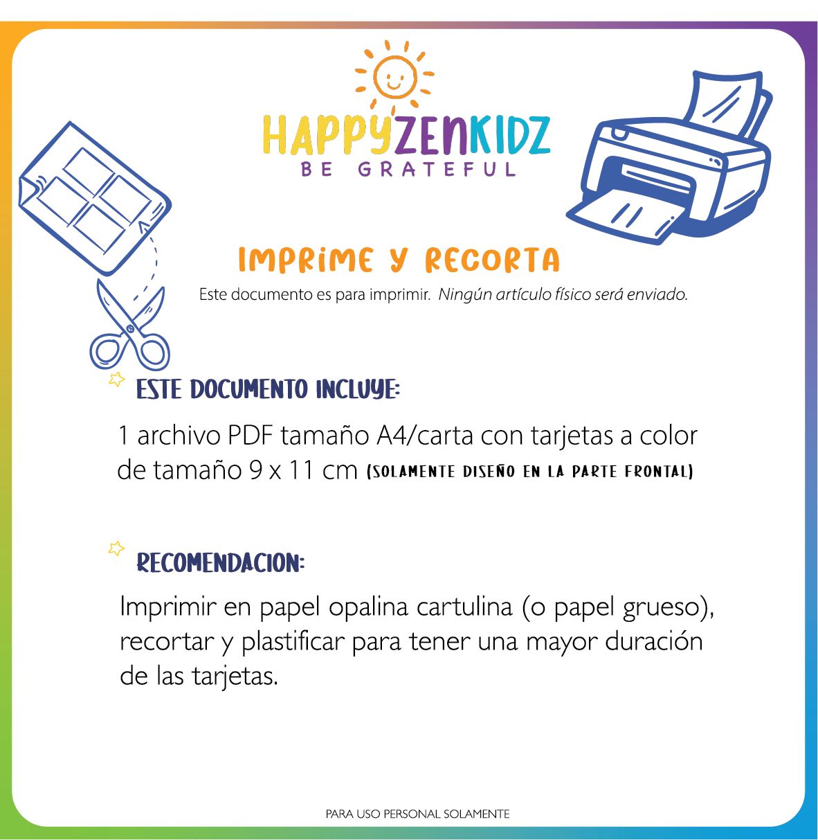 PDF a color para descargar, imprimir y recortar.