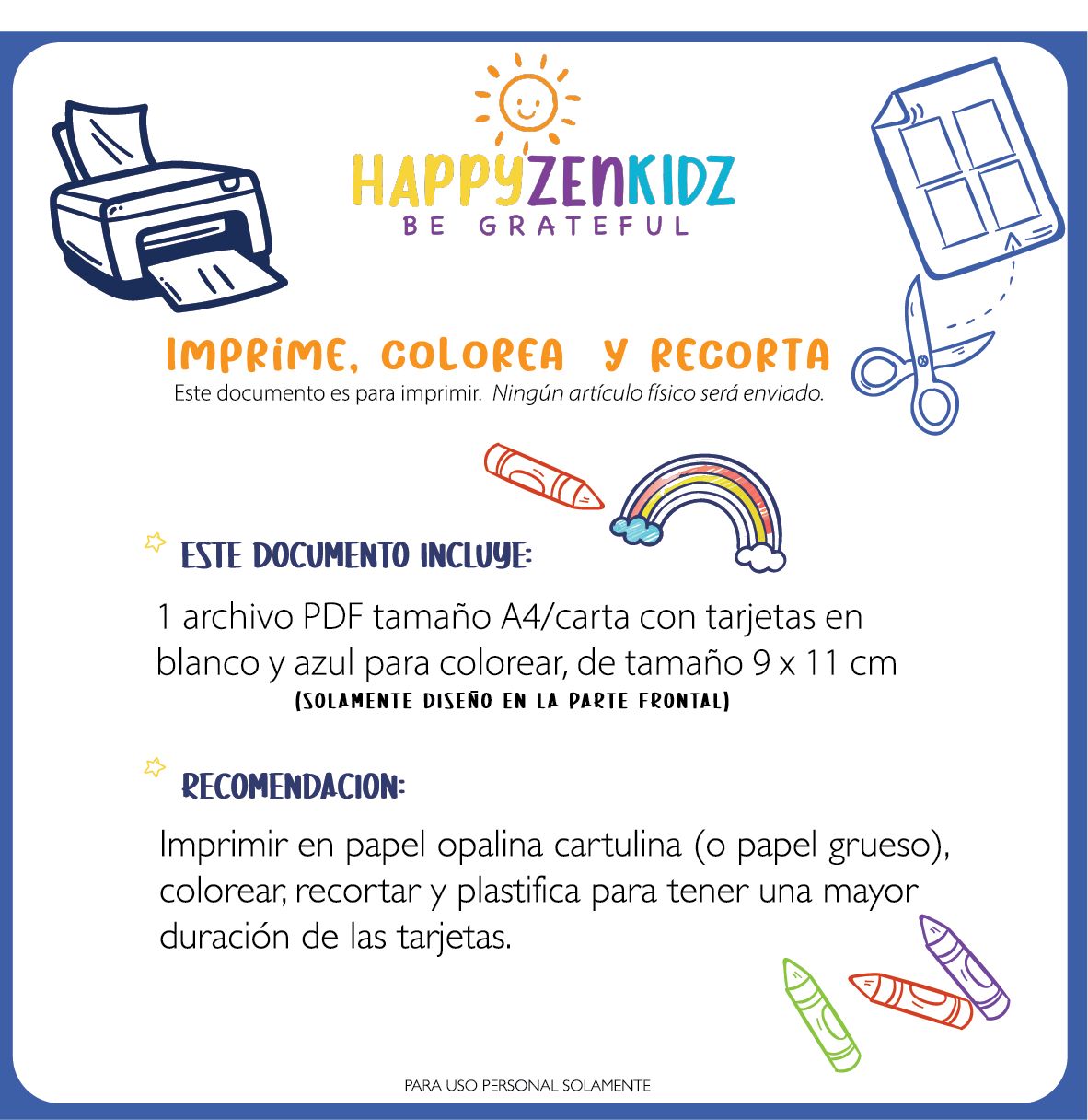 PDF en blanco y azul para descargar, imprimir y colorear